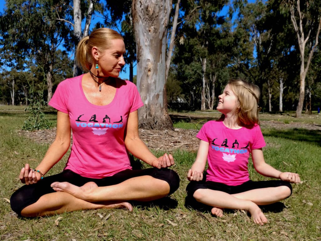 Tanya and Daughter Mila Performing Yoga